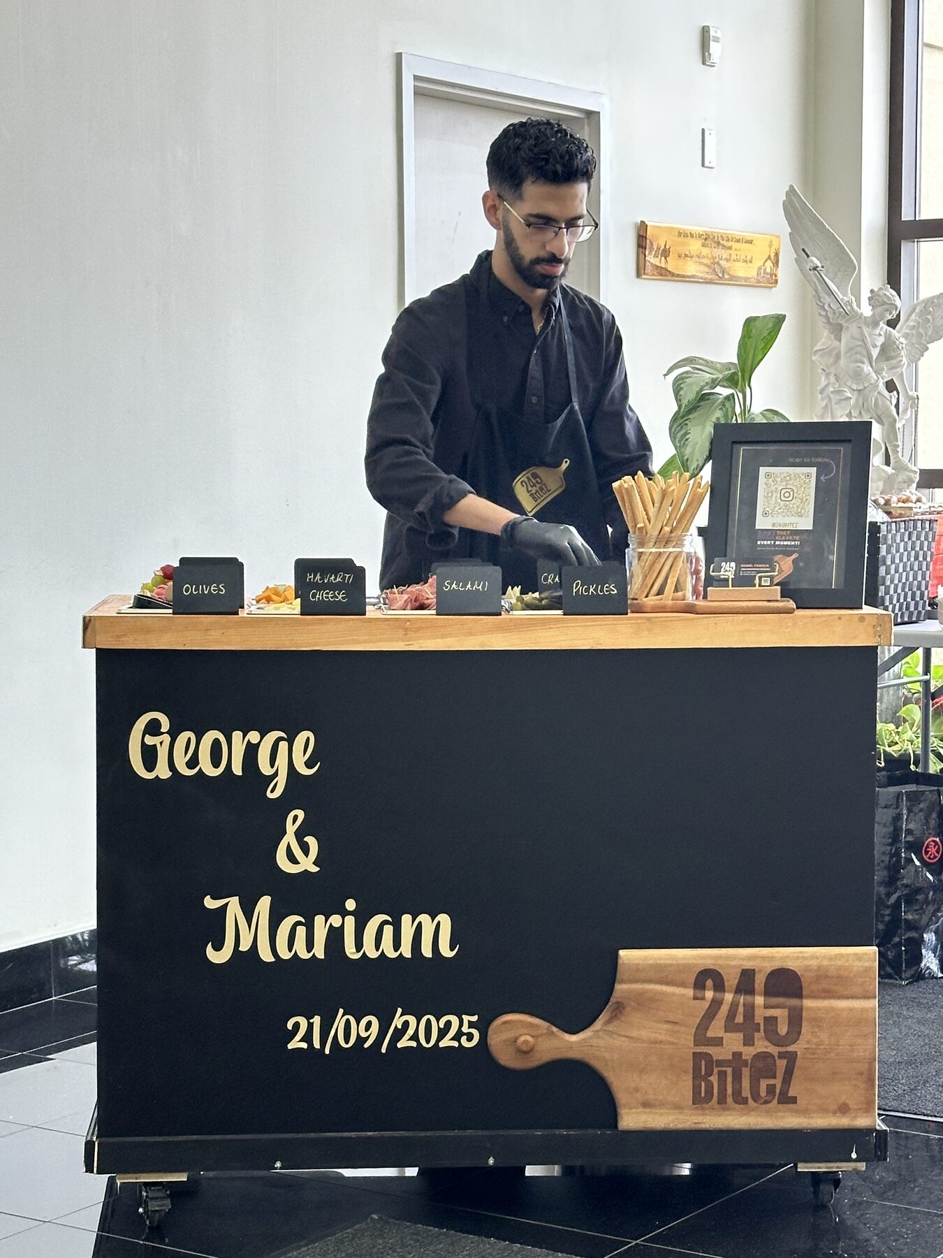249 Bitez serving from the George & Mariam charcuterie cart.