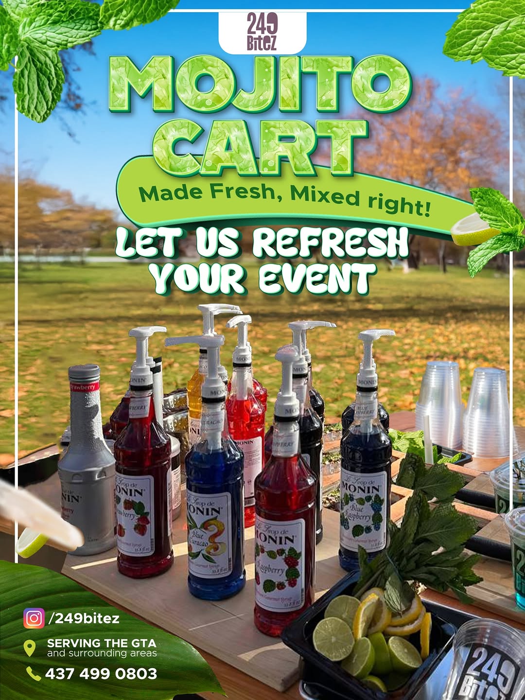 Mojito mocktail cart.